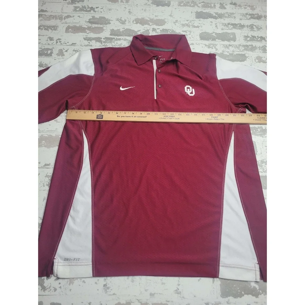 Nike Dri-Fit Oklahoma University‎ Sooners Short Sleeve Maroon Men's Polo Large